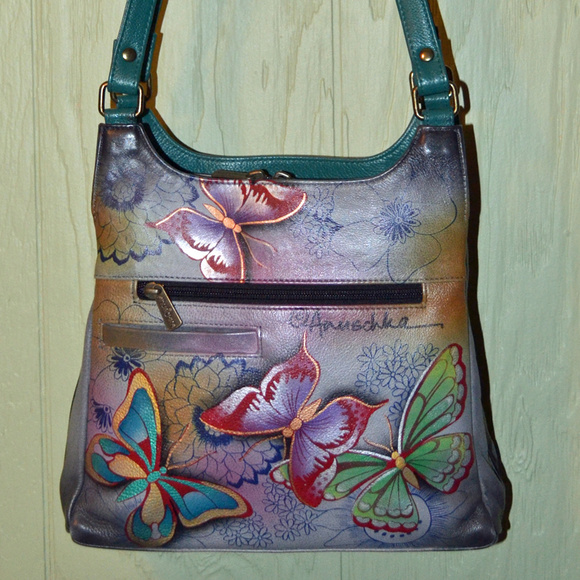 Anuschka Handbags - Anuschka Leather Butterfly Satchel & Wallet EUC